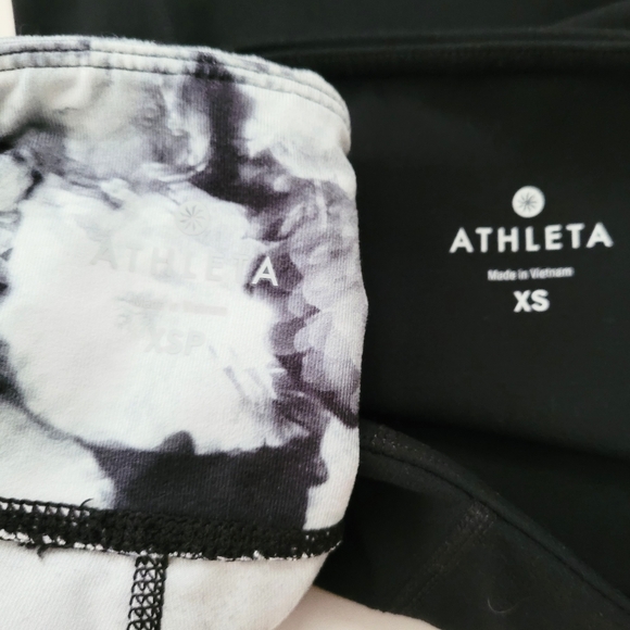 Athleta XSP & XS Leggings Lot of 2 - Floral & Solid Black Ankle and Full Length - Picture 4 of 4